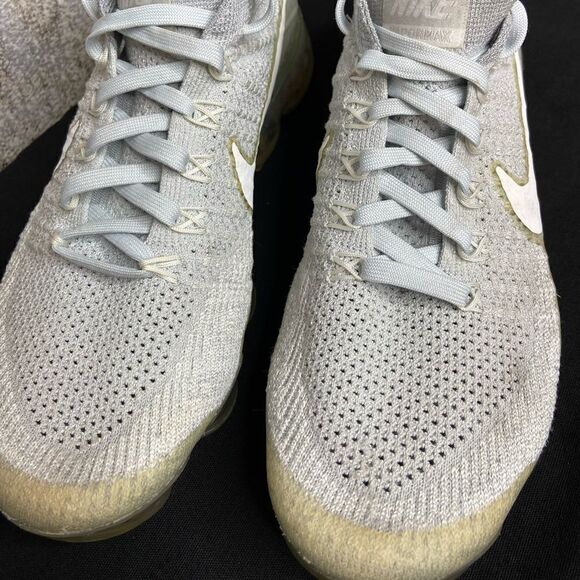 Nike Air Vapormax Flyknit Platinum Gray Running Athletic Shoes Size 7.5 - Picture 9 of 16